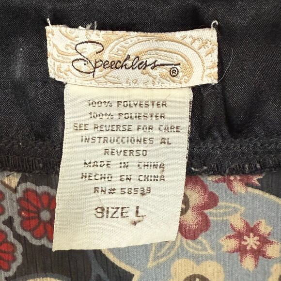 Vtg Speechless Babydoll Sheer Blouse Size L Satin Tie Back Y2K Asian Inspired - Picture 6 of 16